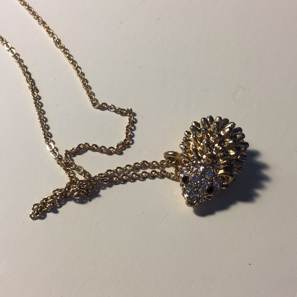 Golden hedgehog necklace